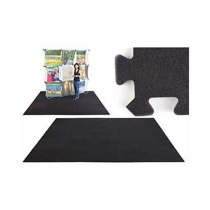 10' x 10' INTERLOCKING CARPETED FOAM MAT - BLACK