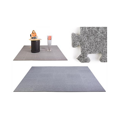 10' x 10' INTERLOCKING CARPETED FOAM MAT - GREY