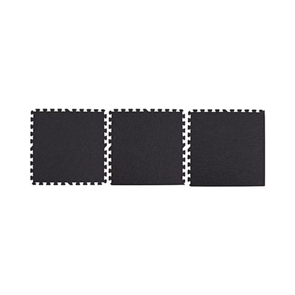 10' x 10' INTERLOCKING CARPETED FOAM MAT - BLACK