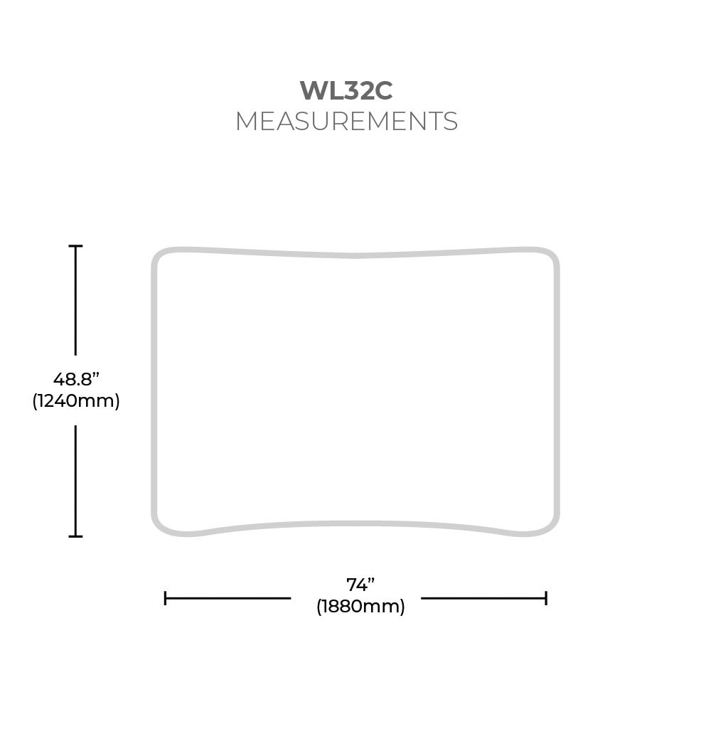 WAVELINE® DISPLAY 8FT CURVE TABLE TOP